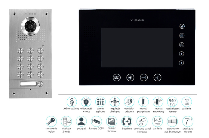 Wideodomofon z Szyfratorem Vidos S561D M670BS2
